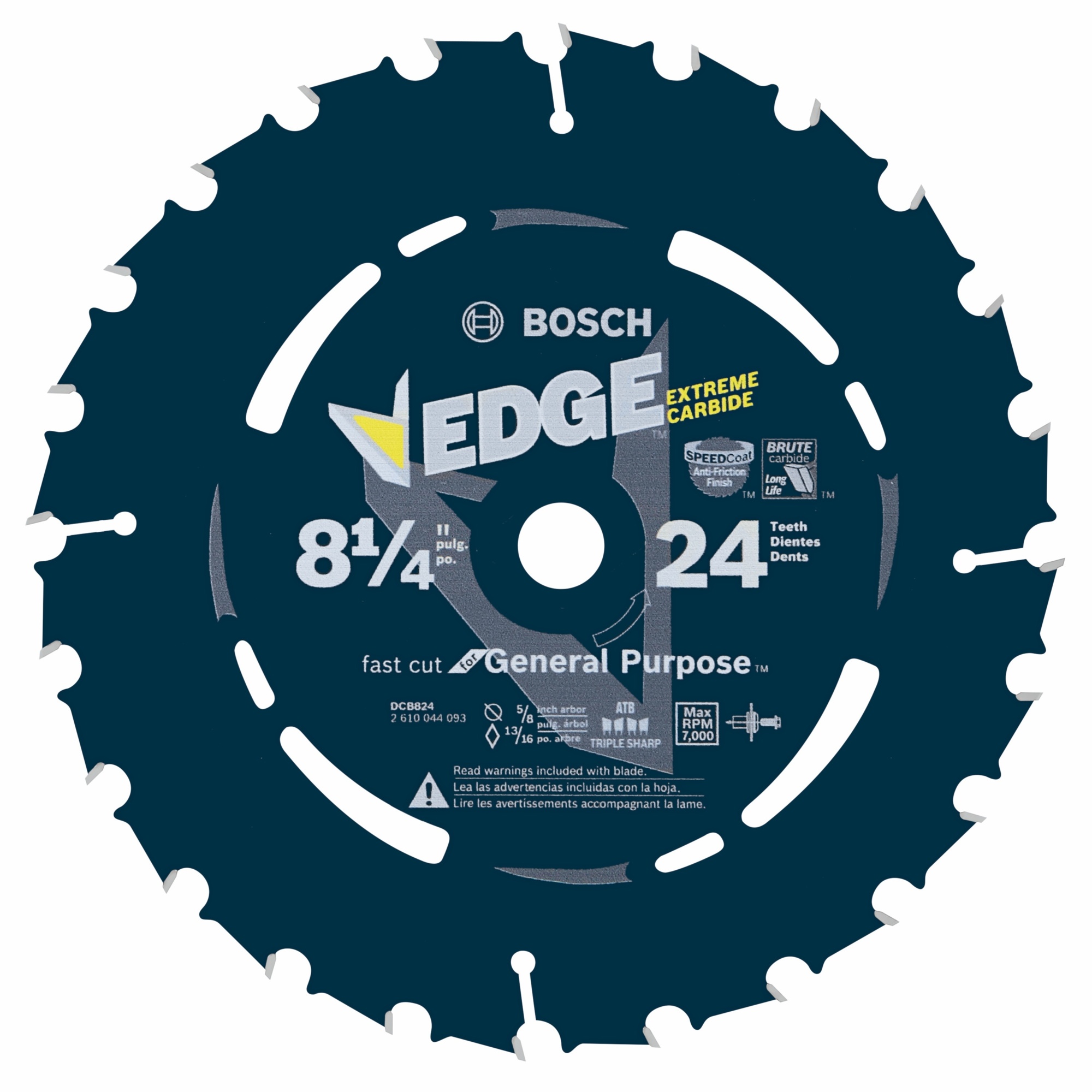 Bosch Edge Circular Saw Blade — 8 1/4in., 24 Tooth, Framing, Model# DCB824